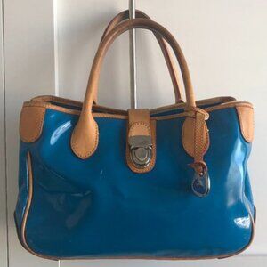 DOONEY & BOURKE 💙🎁 Rare! Sleek Bright Blue Patent Leather Satchel